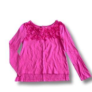 Gap girls long sleeve tshirt with flower appliqués size S